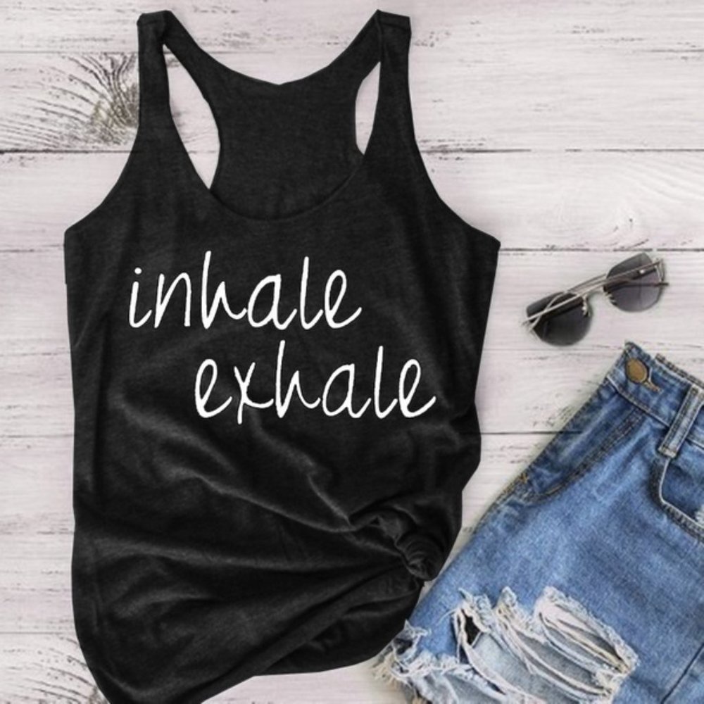 Inhale Exhale Fitted Tank Top
